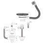 ABRISA Valve de vidage pour évier Ø 115 mm avec trop-plein