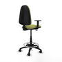 Tabouret Aýna taburete Contact permament de base Tissu Vert olive Structure polyamide noire Accoudoir 1D Sans appui-tête Roulettes en nylon 50 mm