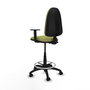 Tabouret Aýna taburete Contact permament de base Tissu Vert olive Structure polyamide noire Accoudoir 1D Sans appui-tête Roulettes en nylon 50 mm