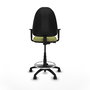 Tabouret Aýna taburete Contact permament de base Tissu Vert olive Structure polyamide noire Accoudoir 1D Sans appui-tête Roulettes en nylon 50 mm