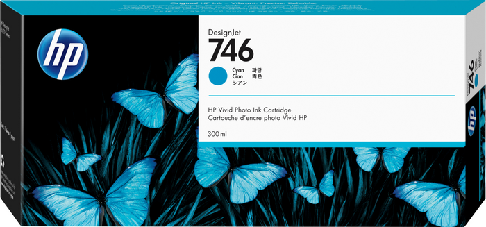 HP Cartouche d'encre DesignJet 746 Cyan 300 ml HP Cartouche d'encre DesignJet 746 Cyan 300 ml