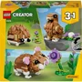 LEGO Creator 3-en-1 31376 L'Adorable Hamster et la Fleur - Jouet de Construction pour Enfants dès 7 ans