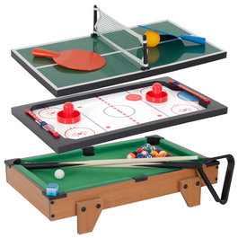 Mister Gadget Table de jeu 3 en 1 (Ping-pong, Hockey, Billard)