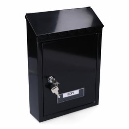 Edm Boîte aux lettres modèle standard noir en acier 210 x 60 x 300 mm