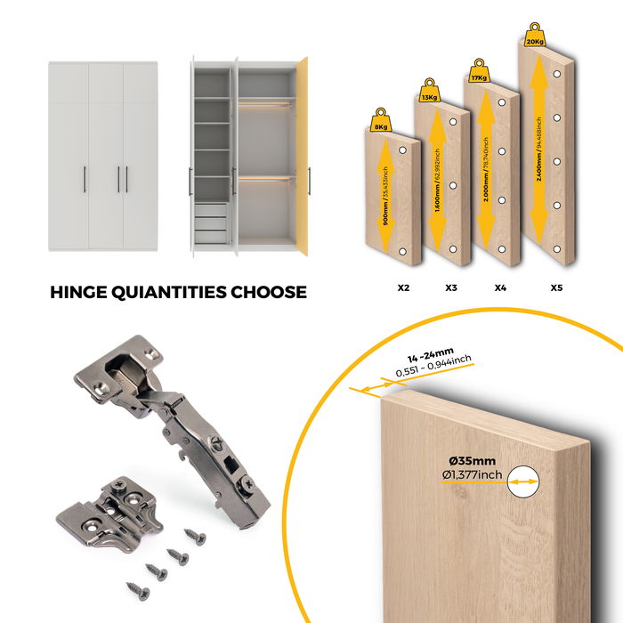 Emuca Lot de 20 charnières droites X91N avec embases à visser, Hauteur 0, Acier, Titane Emuca Lot de 20 charnières droites X91N avec embases à visser, Hauteur 0, Acier, Titane