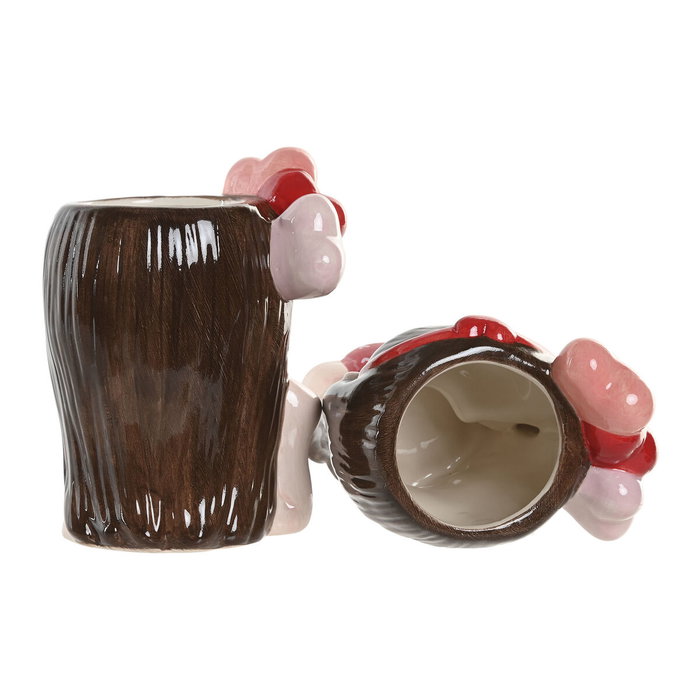 Home ESPRIT Cache-pot chica Urbaine Céramique Rouge et Rose (2 Unités) - 12 x 9 x 16 cm