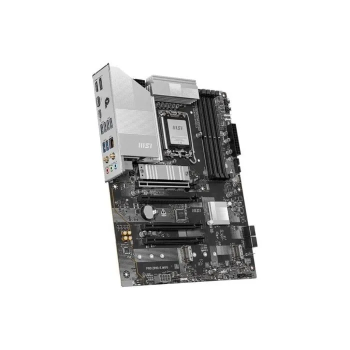 MSI PRO Z890-S WiFi Carte mère Intel Z890 (Socket LGA 1851) - Wi-Fi 7, 5G LAN, Thunderbolt 4, PCIe 5.0, design argenté