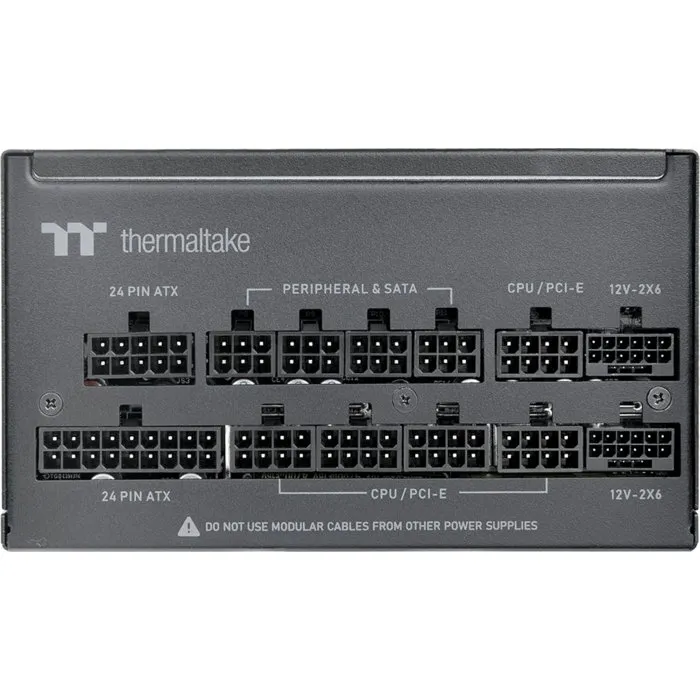 Thermaltake Alimentation PC Toughpower PT Modulaire 1200W 80Plus Platinum ATX 3.1 avec connecteur PCI-E 5.1 12VHPWR 16 pins, ventilateur 120mm, noir