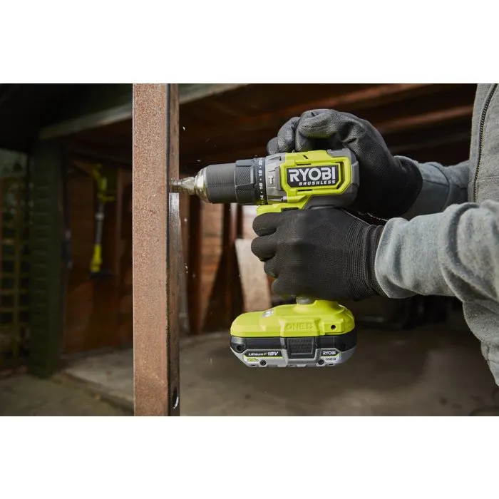 Ryobi RPD18BL1-2C20S Perceuse-visseuse à percussion Brushless 18V ONE+ avec 2 batteries 2Ah