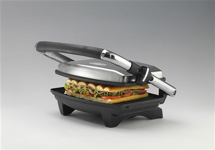 Ariete 1911 Grill électrique Slim Toast & Grill - Plancha élégante basculante, plaques flottantes, antiadhésif, thermostat, design compact, pour cuisson saine