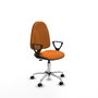 PIQUERAS Y CRESPO Chaise de bureau Algarra orange en similicuir avec mécanisme de contact permanent et accoudoirs fixes