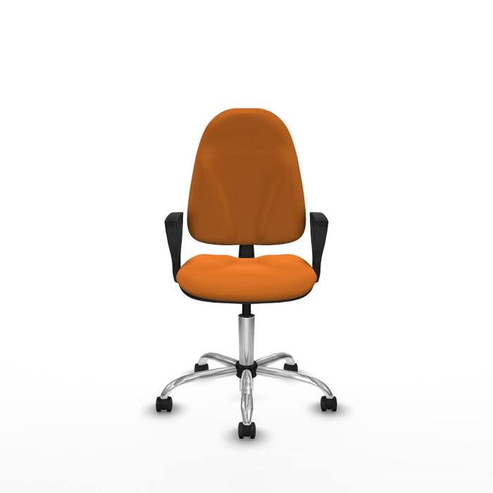 PIQUERAS Y CRESPO Chaise de bureau Algarra orange en similicuir avec mécanisme de contact permanent et accoudoirs fixes
