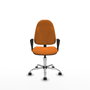 PIQUERAS Y CRESPO Chaise de bureau Algarra orange en similicuir avec mécanisme de contact permanent et accoudoirs fixes