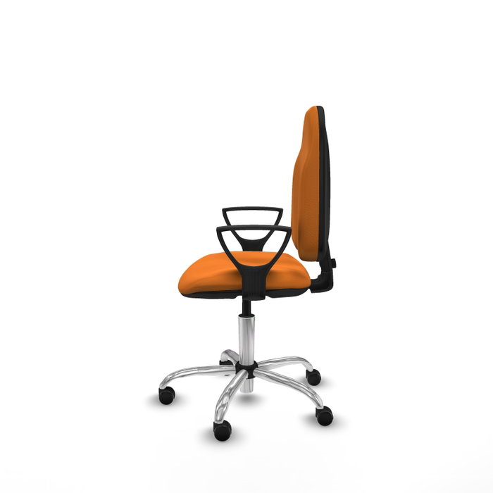 PIQUERAS Y CRESPO Chaise de bureau Algarra orange en similicuir avec mécanisme de contact permanent et accoudoirs fixes