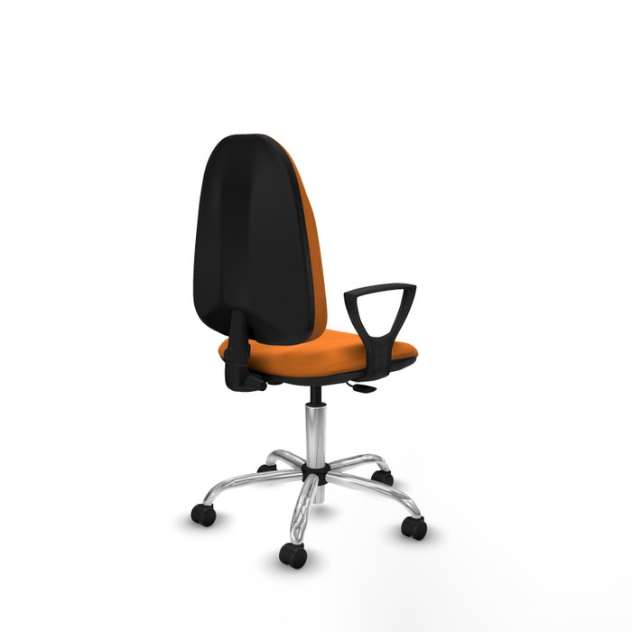 PIQUERAS Y CRESPO Chaise de bureau Algarra orange en similicuir avec mécanisme de contact permanent et accoudoirs fixes