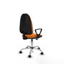 PIQUERAS Y CRESPO Chaise de bureau Algarra orange en similicuir avec mécanisme de contact permanent et accoudoirs fixes