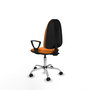 PIQUERAS Y CRESPO Chaise de bureau Algarra orange en similicuir avec mécanisme de contact permanent et accoudoirs fixes