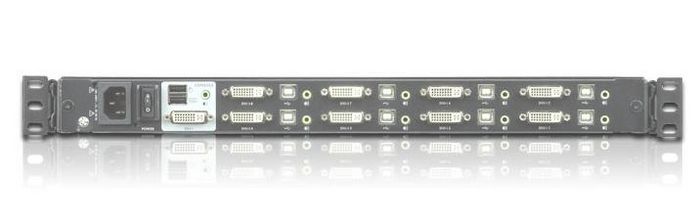 ATEN CL6708MW Commutateur KVM LCD 8 ports DVI avec écran tactile 17.3" Full HD 1080p, rétroéclairage LED et compatible HDCP