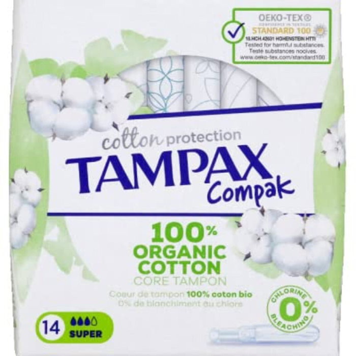 Tampax Tampons 100% Coton Biologique Super Plug 14 unités Tampax Tampons 100% Coton Biologique Super Plug 14 unités