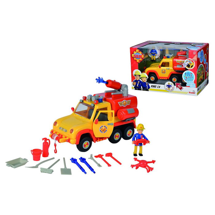 Simba Playset Fireman Sam Camion de Pompiers Venus 2.0 Jaune avec figurine Penny