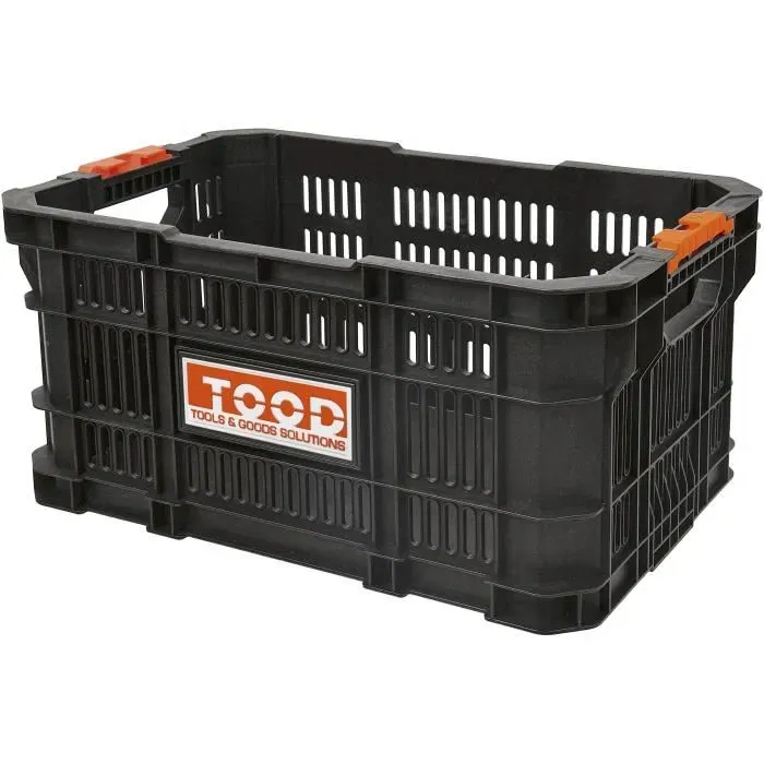 TOOD - Panier de rangement modulaire avec poignées - Transport facile - Pour atelier, chantier ou garage - 53 x 34 x 25 cm TOOD - Panier de rangement modulaire avec poignées - Transport facile - Pour atelier, chantier ou garage - 53 x 34 x 25 cm