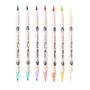 Top Write Set de 7 feutres double pointe Ø1,2 x 18,5 cm couleurs assorties pointe fine 1 mm et pinceau 1-6 mm