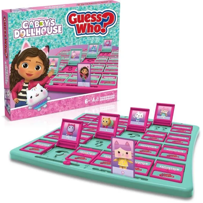 Winning Moves Jeu de société Qui Est-Ce? Version Gabby's Dollhouse - Gabby et la Maison Magique