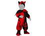Déguisement Bébé Démon Halloween 12-24 Mois Rouge avec Capuche, Col et Combinaison en Polyester