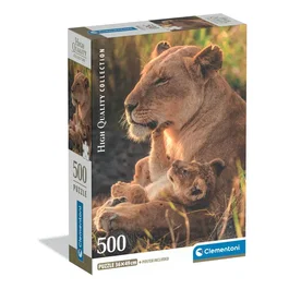 Clementoni Compact 500 - Puzzle 500 pièces "Feline Love" avec poster - Boîte compacte - 49 x 36 cm