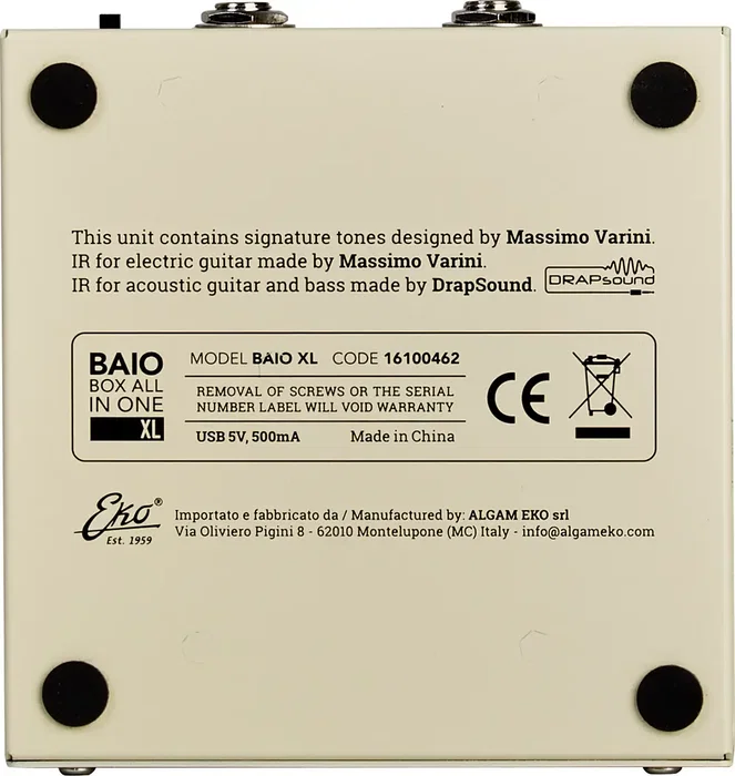 EKO BAIO XL Pédale Multi-effets Box All In One pour Guitare et Basse Électrique avec Bluetooth et Batterie Rechargeable