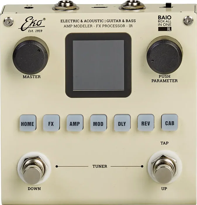 EKO BAIO XL Pédale Multi-effets Box All In One pour Guitare et Basse Électrique avec Bluetooth et Batterie Rechargeable