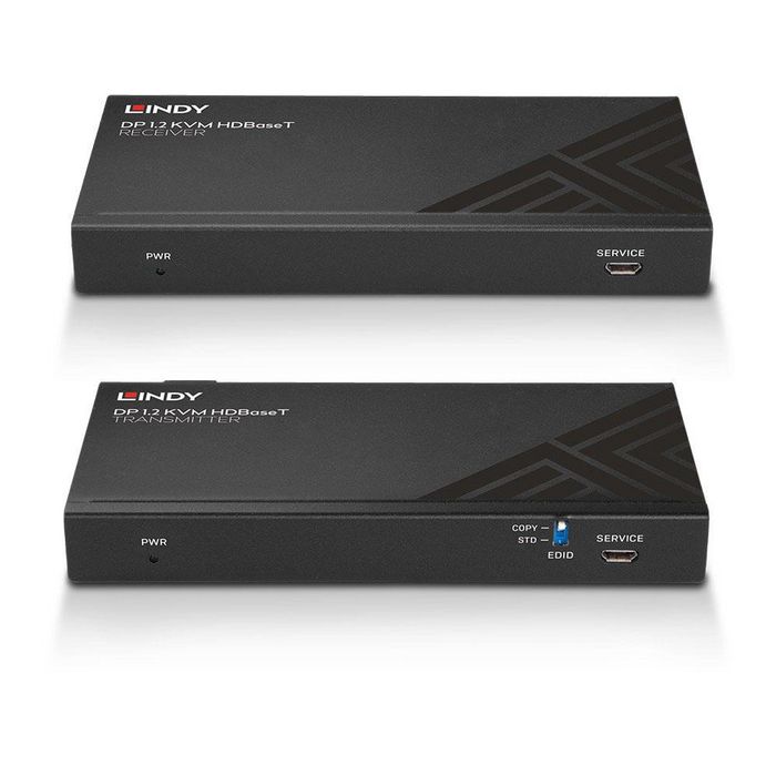 Lindy Extender KVM HDBaseT Cat.6 DisplayPort 1.2, USB, IR et RS-232 - Extension jusqu'à 150m pour signal 4K avec audio, PoC et contrôle Lindy Extender KVM HDBaseT Cat.6 DisplayPort 1.2, USB, IR et RS-232 - Extension jusqu'à 150m pour signal 4K avec audio, PoC et contrôle