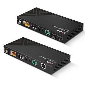 Lindy Extender KVM HDBaseT Cat.6 DisplayPort 1.2, USB, IR et RS-232 - Extension jusqu'à 150m pour signal 4K avec audio, PoC et contrôle Lindy Extender KVM HDBaseT Cat.6 DisplayPort 1.2, USB, IR et RS-232 - Extension jusqu'à 150m pour signal 4K avec audio, PoC et contrôle
