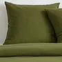 Today Essential - Parure de lit 2 personnes effet lavé vert, housse de couette 220x240 cm + 2 taies 63x63 cm, 100% polyester, facile d'entretien