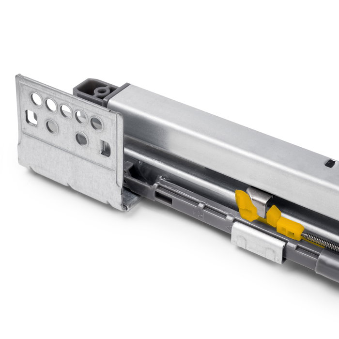 Emuca Rack avec glissières à extension totale et à fermeture douce pour accessoires d'armoire Quartz, 612-638mm, Aluminium et plastique, Titane
