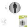 ORYX Plaque Adhésive de Toilettes Homme en Acier Inoxydable Ø 7 cm