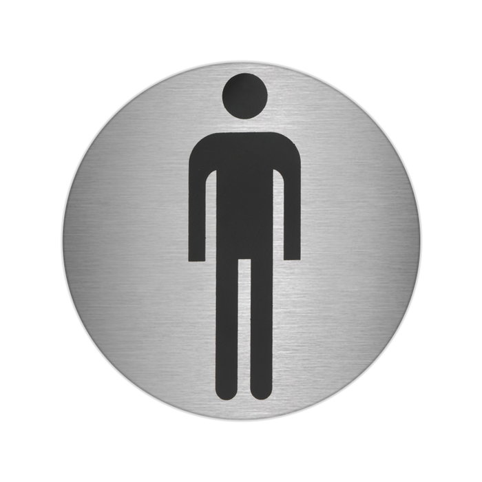 ORYX Plaque Adhésive de Toilettes Homme en Acier Inoxydable Ø 7 cm ORYX Plaque Adhésive de Toilettes Homme en Acier Inoxydable Ø 7 cm