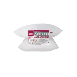 Abeil - Lot de 2 Oreillers Anti-Acarien Sanitized 60 x 60 cm - Blanc - Certifié Oeko-Tex Standard 100