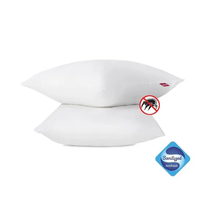 Abeil - Lot de 2 Oreillers Anti-Acarien Sanitized 60 x 60 cm - Blanc - Certifié Oeko-Tex Standard 100