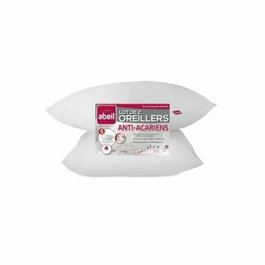 Abeil Lot de 2 Oreillers Anti-Acarien 60 x 60 cm - Blanc