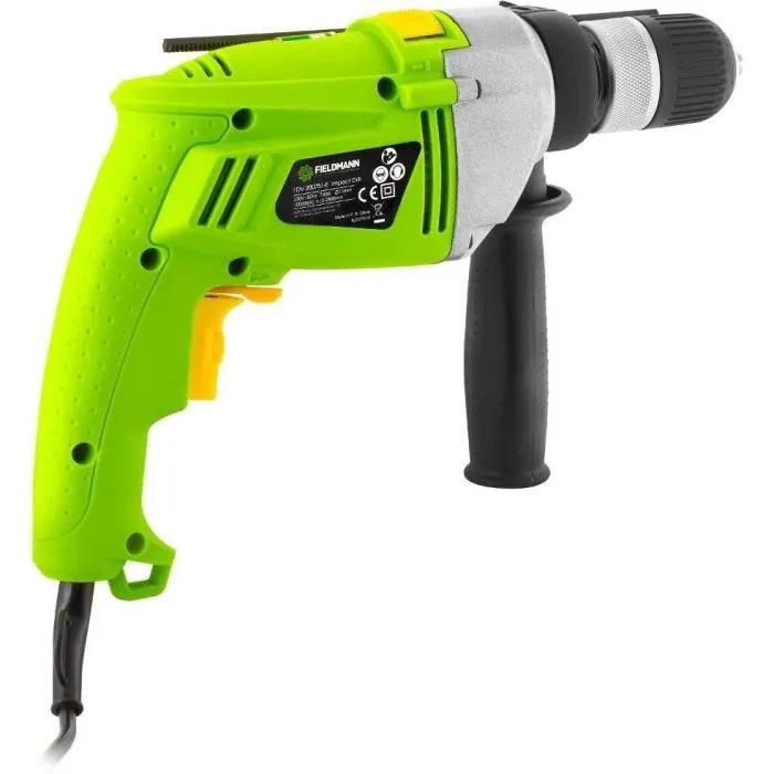 Fieldmann Perceuse à Percussion FDV 200751-E 750W 230V - Mandrin 13mm, Vitesse Variable, Poignée Latérale et Jauge de Profondeur