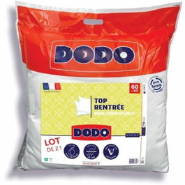 Dodo Lot de 2 Oreillers Top Rentrée Moelleux 60 x 60 cm