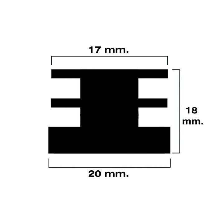 MAURER Embouts carrés intérieurs noirs 20x20 mm (lot de 4)