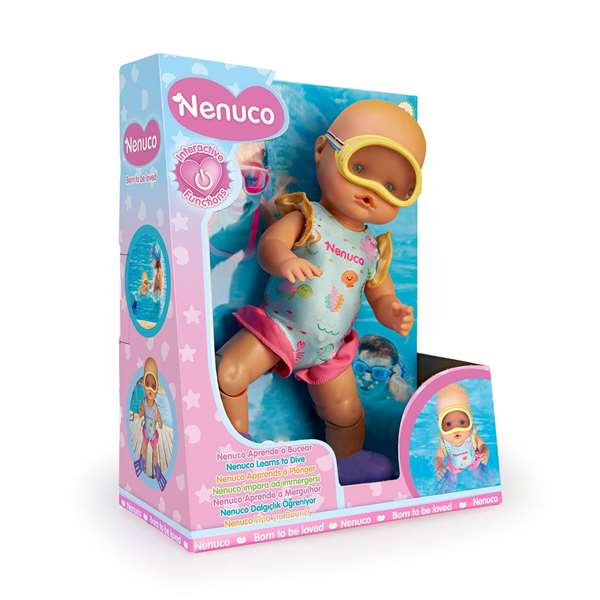 Famosa - Nenuco Aprende a Bucear - Poupée qui apprend à plonger et nage seule - 35 cm - Langue: espagnol