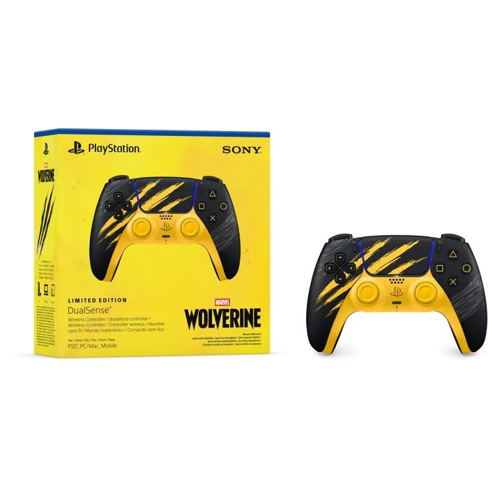 Sony Computer Entertainment Manette sans fil DualSense - Édition limitée Marvel's Wolverine Jaune combat Sony Computer Entertainment Manette sans fil DualSense - Édition limitée Marvel's Wolverine Jaune combat