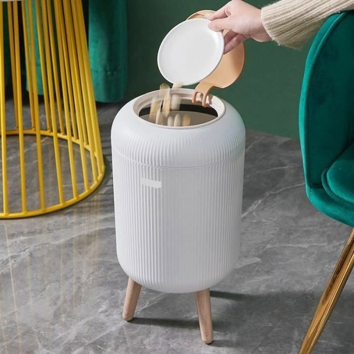Kitchen Move Poubelle LIMO 9L Blanc & Bois Kitchen Move Poubelle LIMO 9L Blanc & Bois