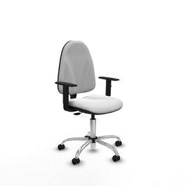 PIQUERAS Y CRESPO Chaise de bureau Algarra, tissu blanc, base chromée