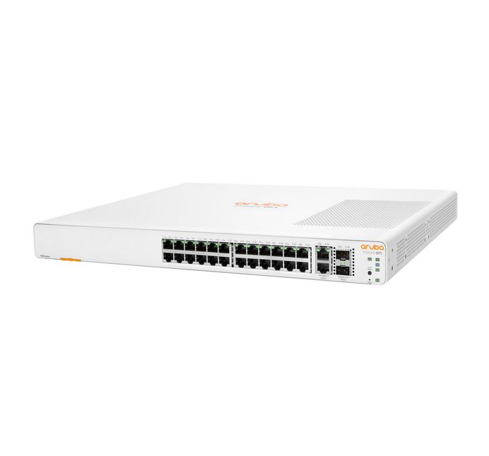 Commutateur réseau HPE Aruba Instant On 1960 24 ports Gigabit PoE+ avec 2 ports 10G Base-T et 2 ports SFP+, gestion cloud et locale