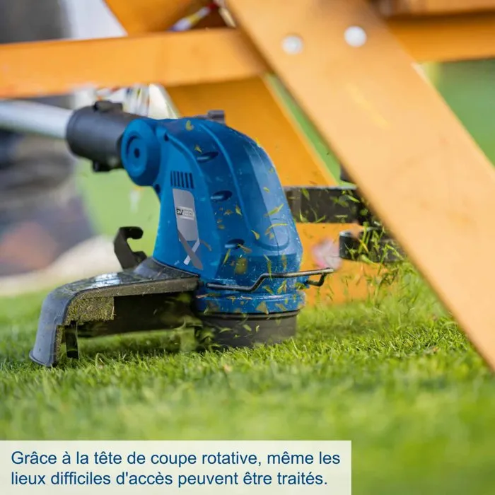 Scheppach C-LT300-X - Coupe-bordures sans fil 2 en 1, 20V IXES, avec batterie 2Ah et chargeur, manche télescopique, largeur de coupe 30 cm