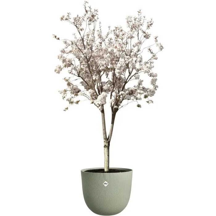 ELHO Pot de fleurs Sereh Rond 47 - Vert Scandinave - Ø 47 x H 40 cm - Plastique 100% Recyclé - Résistant au Gel
